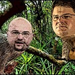 Fern der Heimat: Traurig und pleite sitzen Baumratte Matthi und Holger im brasilianischen Busch