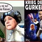 Prinzessin Angie fuchtelt furchteinflößend mit einem Gurkenschwert