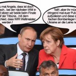 Merkel und Putin beim Fussball WM Finale in Brasilien auf derEhrentribüne