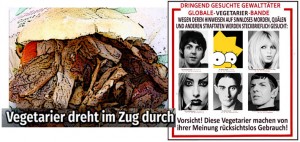 Vegetarier im Zug Döner essende Fahrgäste